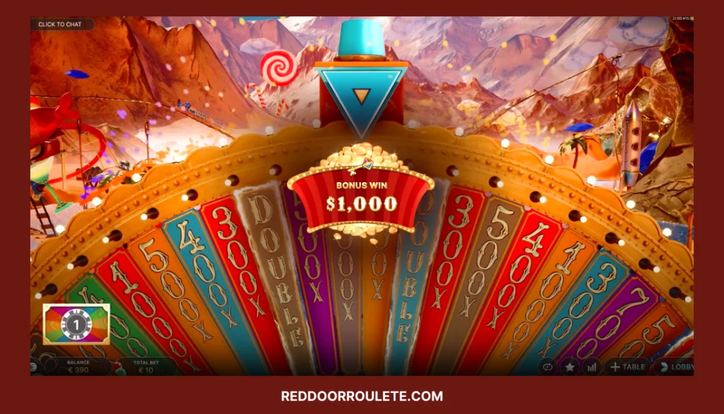 Bonus in Red Door Roulette Live